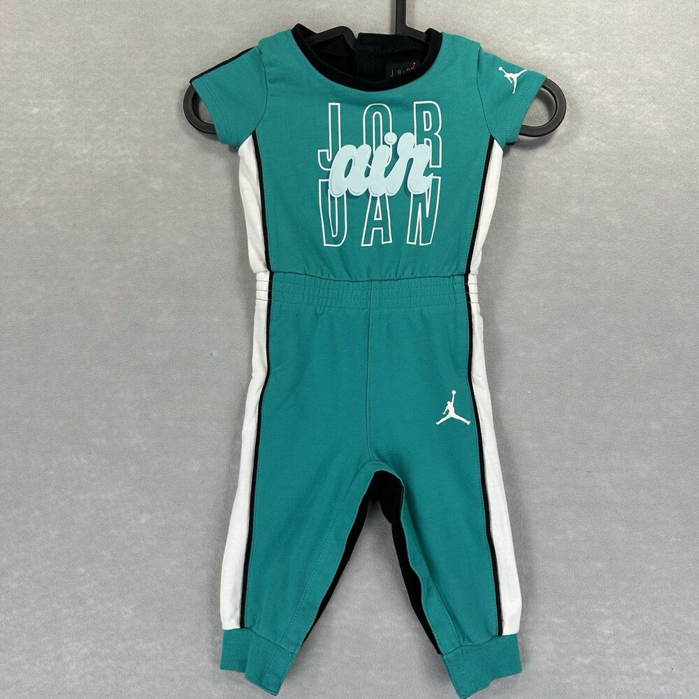 Jordan Little Kids 18M One Piece‎ Air Bubble Jumpsuit Teal Snap Close